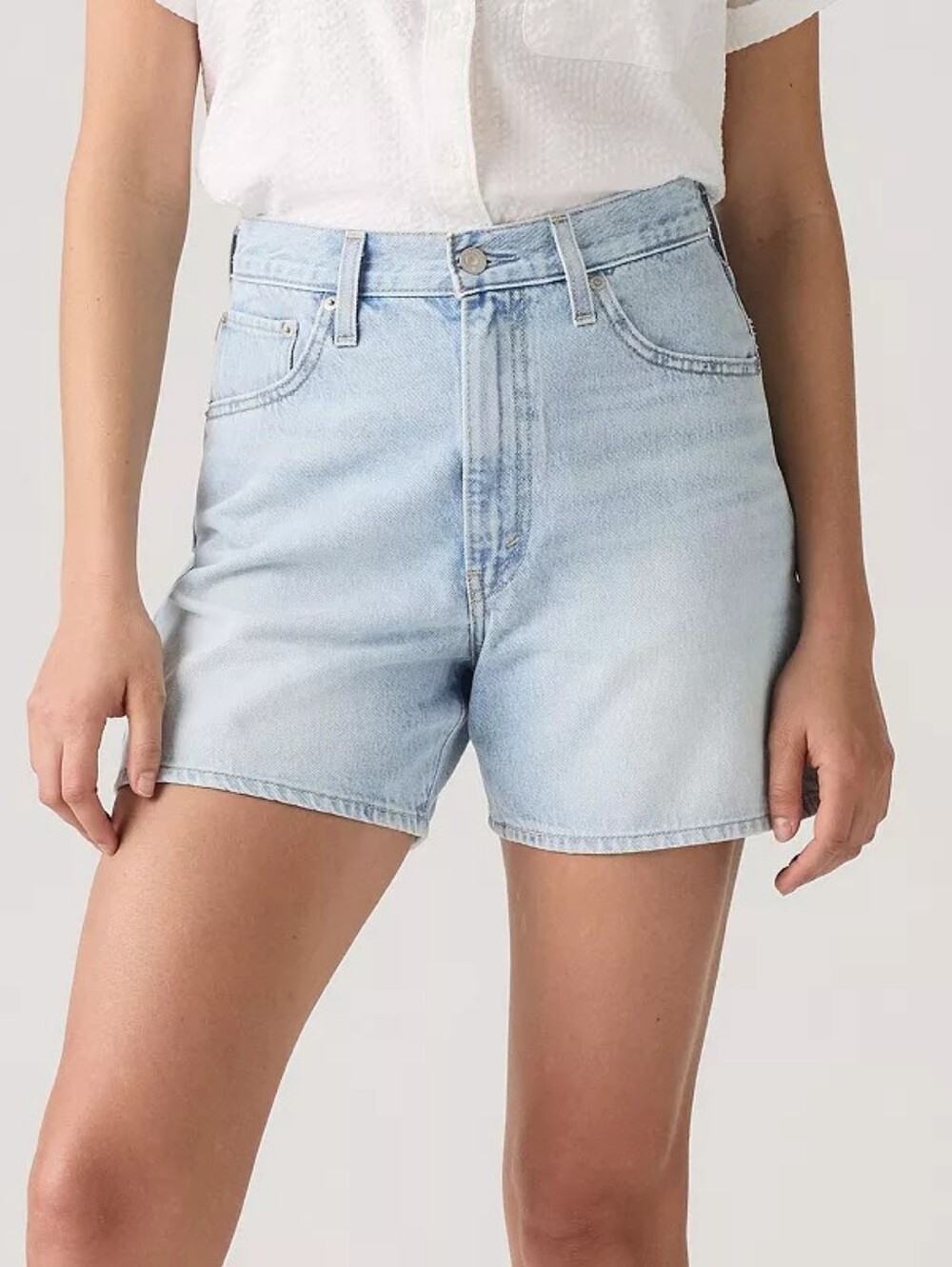BN Levi's Cinch mid-thigh adjustable waist denim shorts, Abraided Art